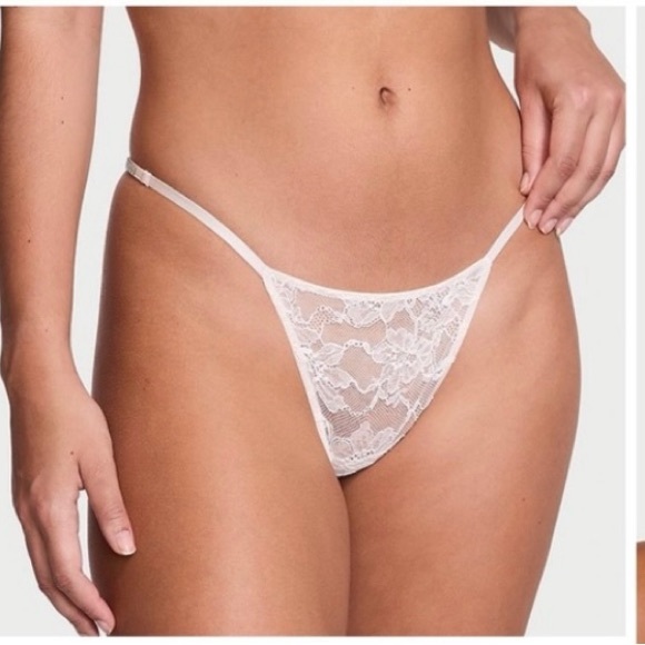 BRIDAL Victoria’s Secret Dream Angel Floral and Lace Crystal shine strap thong - Picture 2 of 3